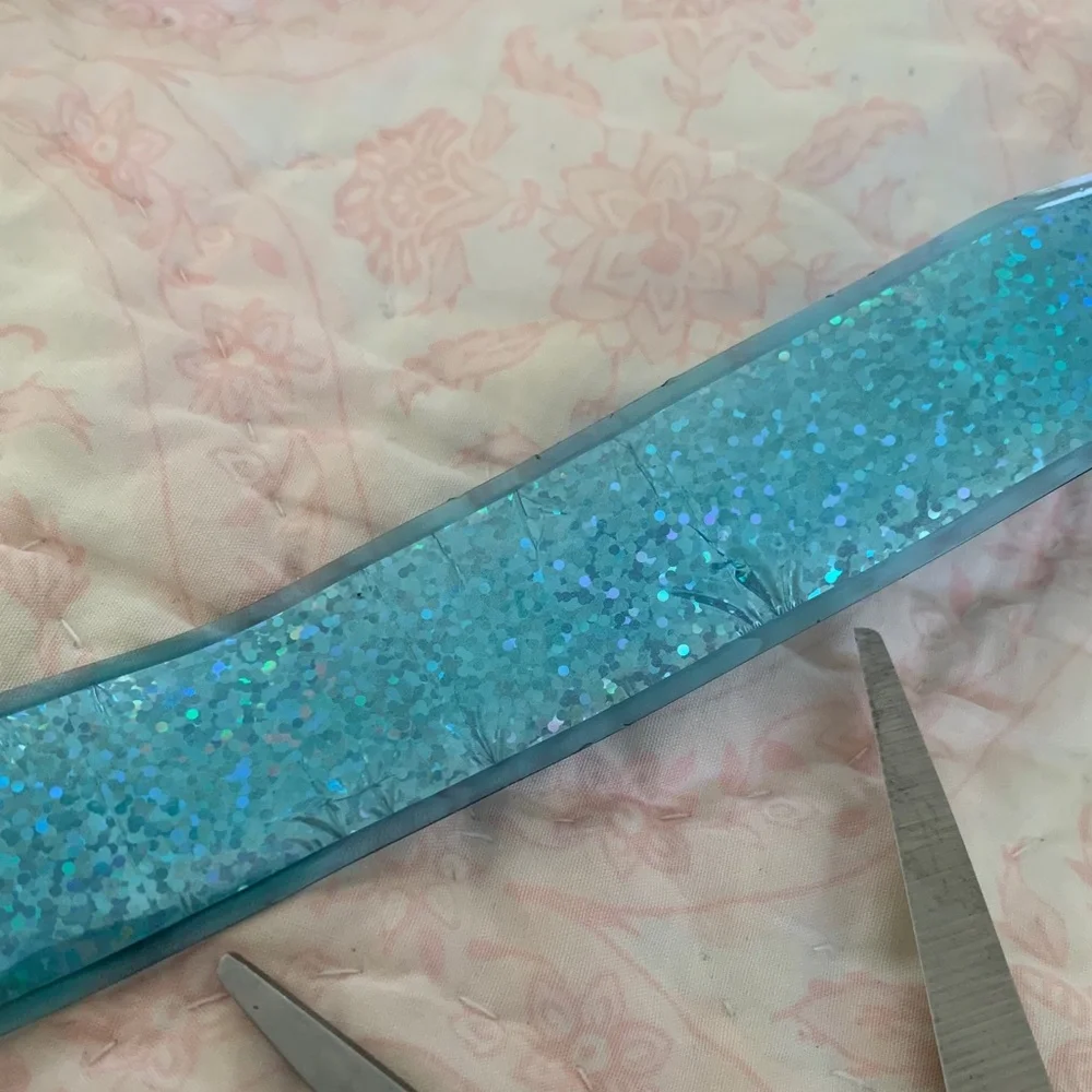 Belt Lot Girls Size 6 Pink Butterfly & Sparkly Blue 2 PCS Velvet Rubber Buckle